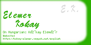 elemer kokay business card